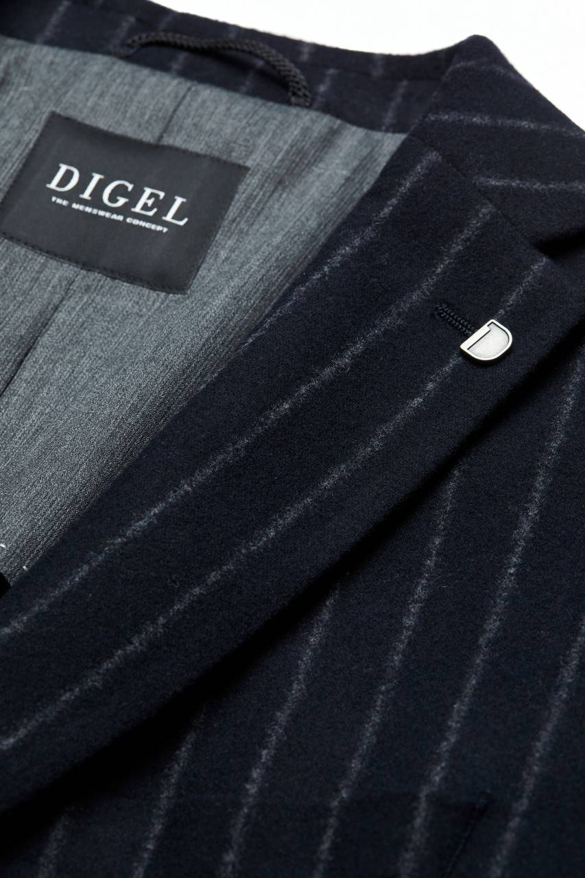 Digel Abito Blu Gessato Digel Sfoderato Slim Fit