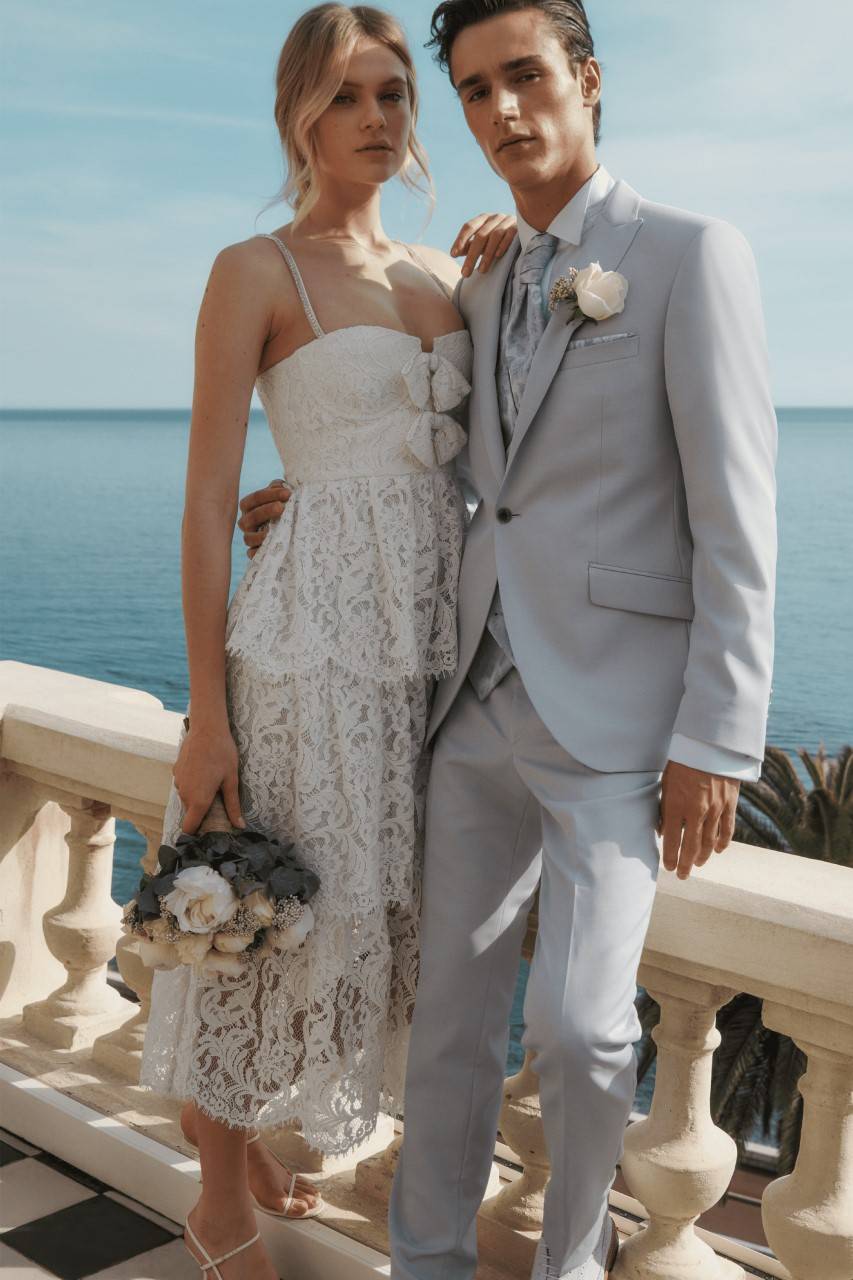 Digel Abito grigio perla digel cerimonia slim fit