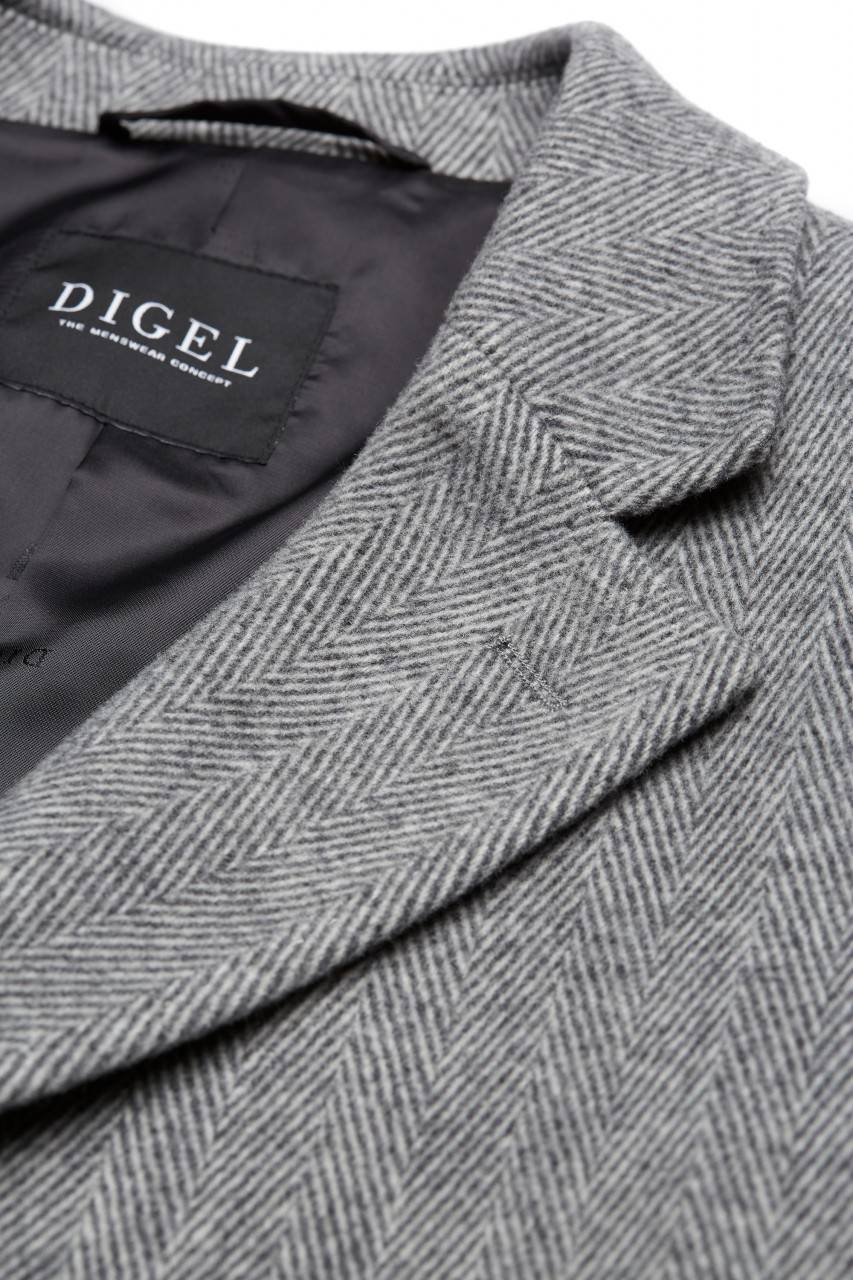 Digel Cappotto Spigato Grigio Chiaro Digel