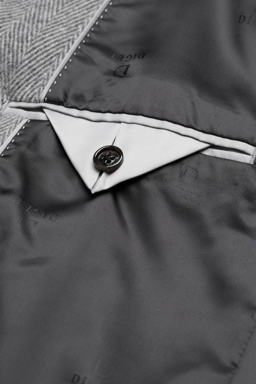 Digel Cappotto Spigato Grigio Chiaro Digel