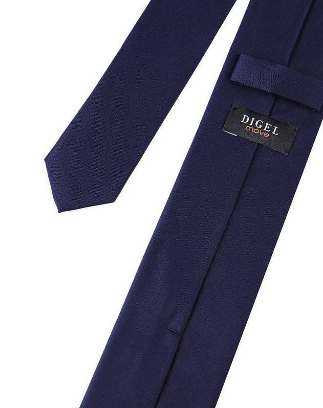 Digel Cravatta Digel Blu Scuro In Seta Pura
