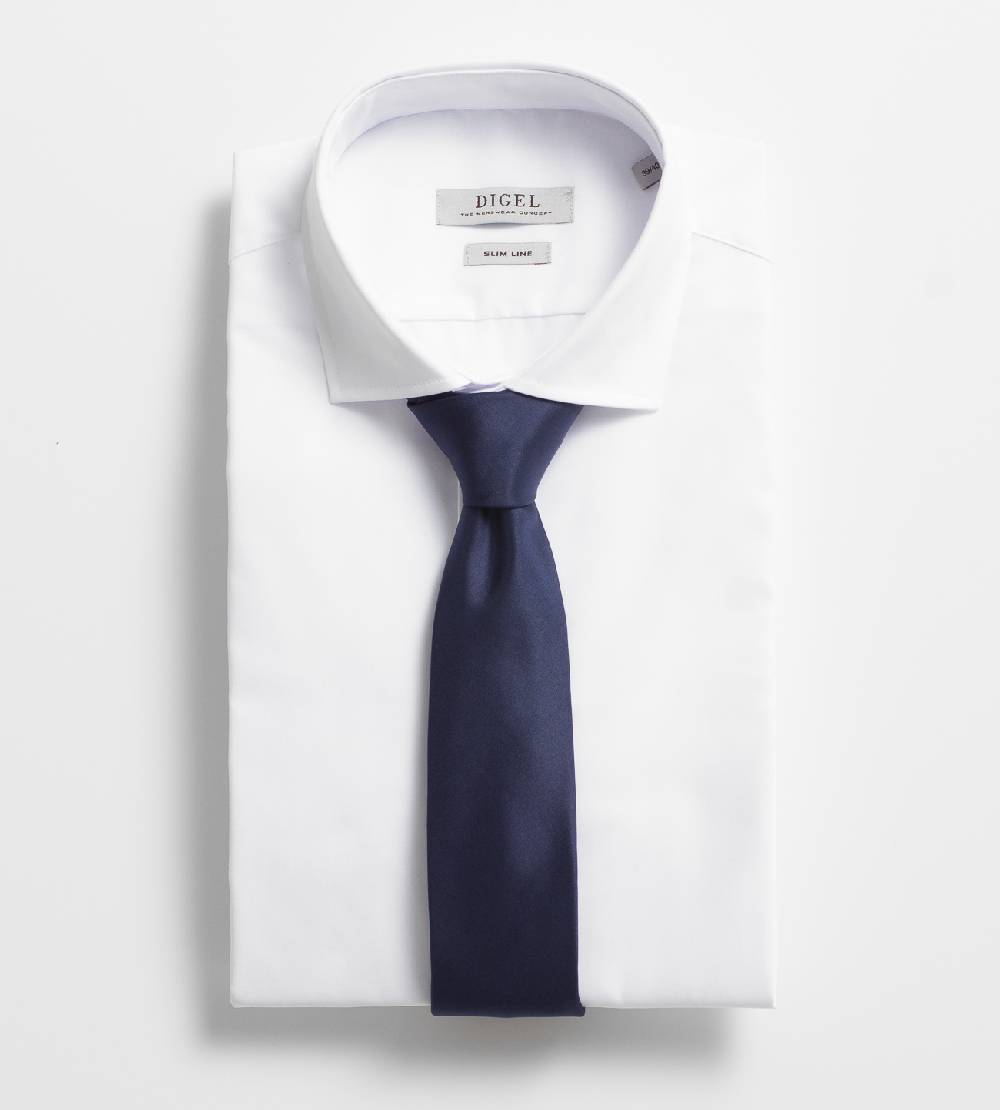 Digel Cravatta Digel Blu Scuro In Seta Pura