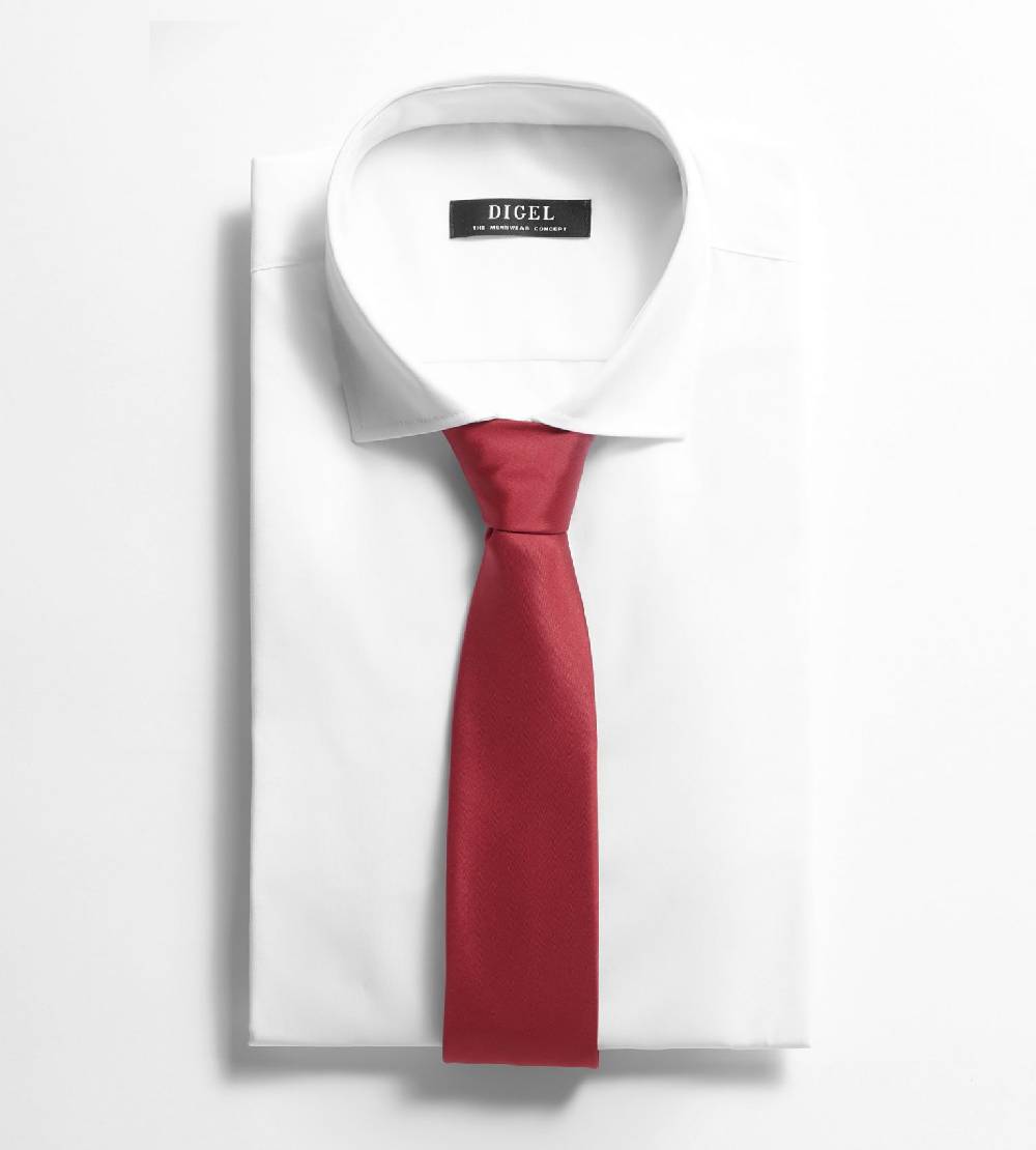 Digel Cravatta Digel Rossa In Seta Pura