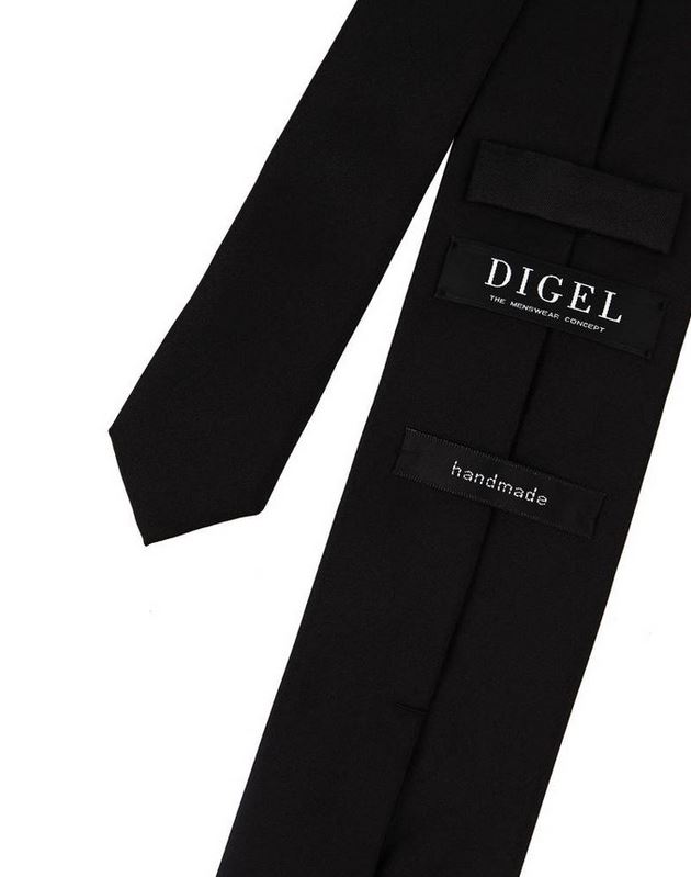 Digel Cravatta Nera Digel In Seta Pura