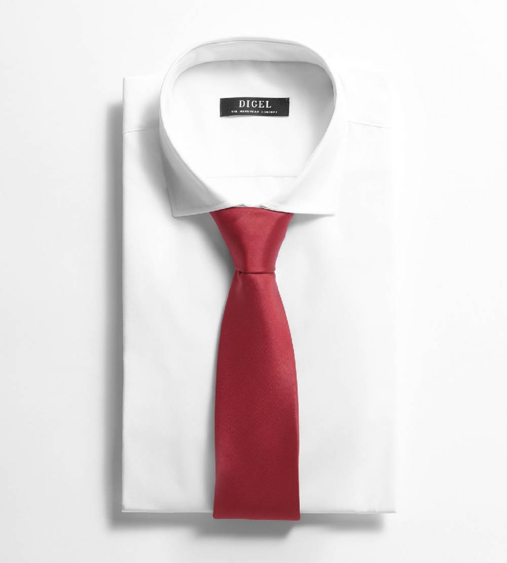 Digel Cravatta Rossa Digel In Seta Pura