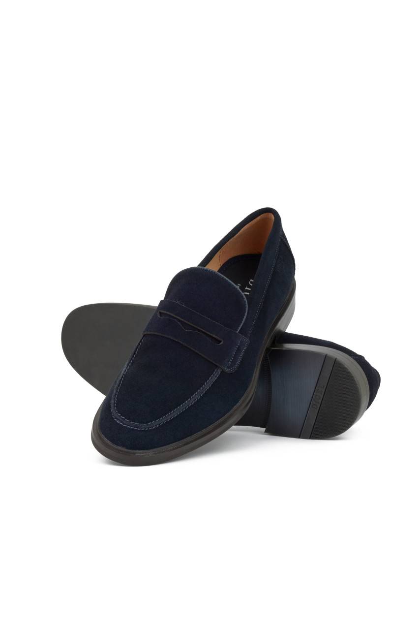 Digel Mocassino Blu Digel In Pelle Scamosciata