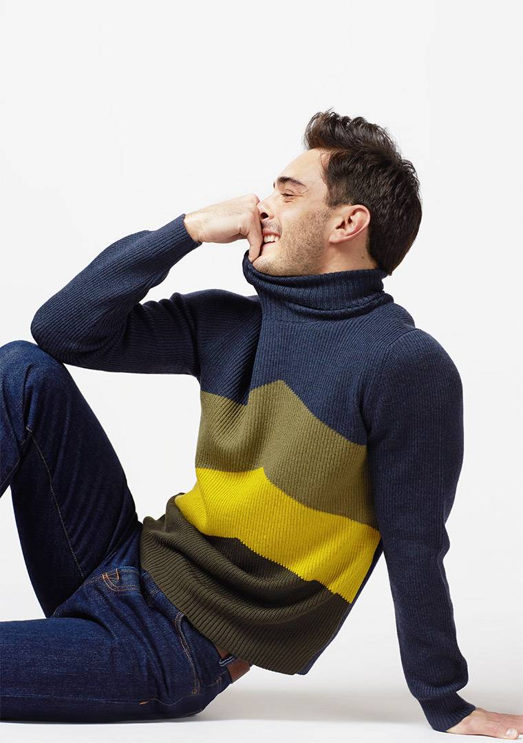 Gran Sasso Dolcevita Gran Sasso Lana Merinos Blu A Fantasia