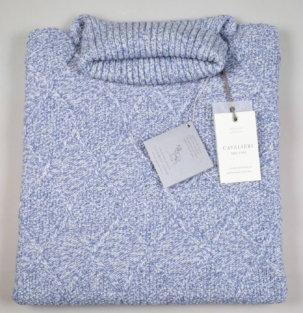 Cavalieri Milano Dolcevita misto cashmere intarsio losanga cavalieri milano