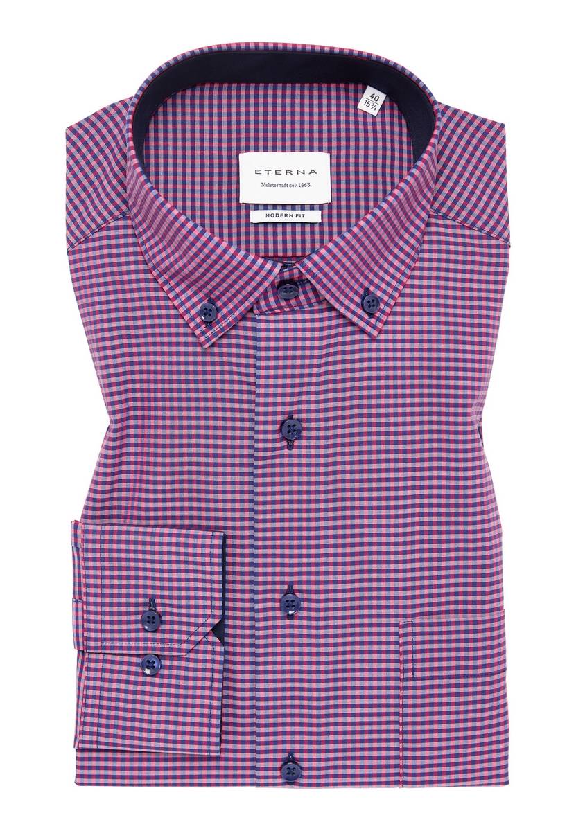 Eterna Camicia Eterna A Quadretti Rosso Modern Fit