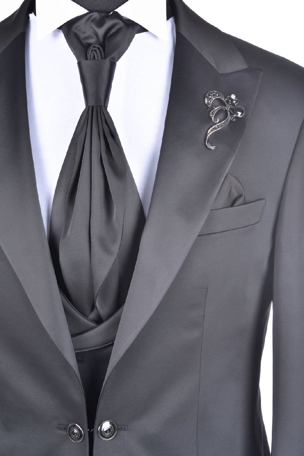 Baggi Frac Elegante Baggi Cerimonia Slim Fit Con Petto A Lancia