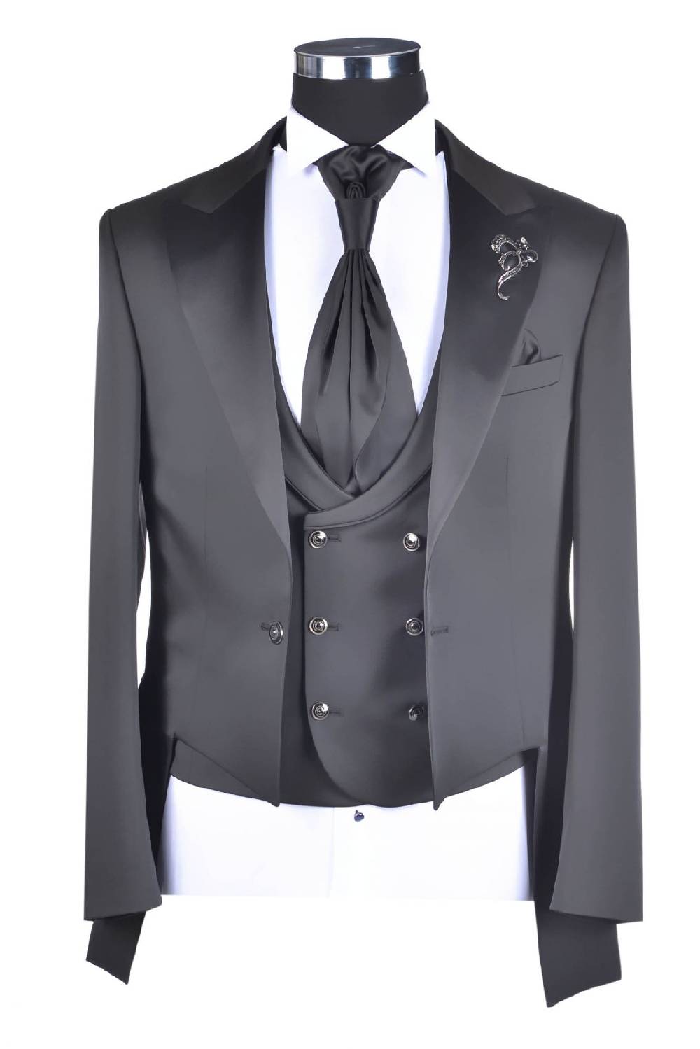 Baggi Frac Elegante Baggi Cerimonia Slim Fit Con Petto A Lancia