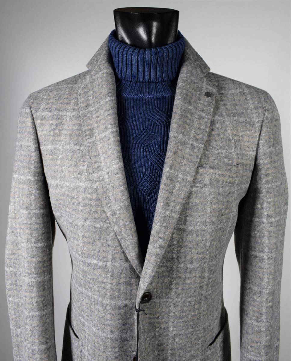 Digel Giacca Beige A Quadri Digel In Jersey Sfoderata