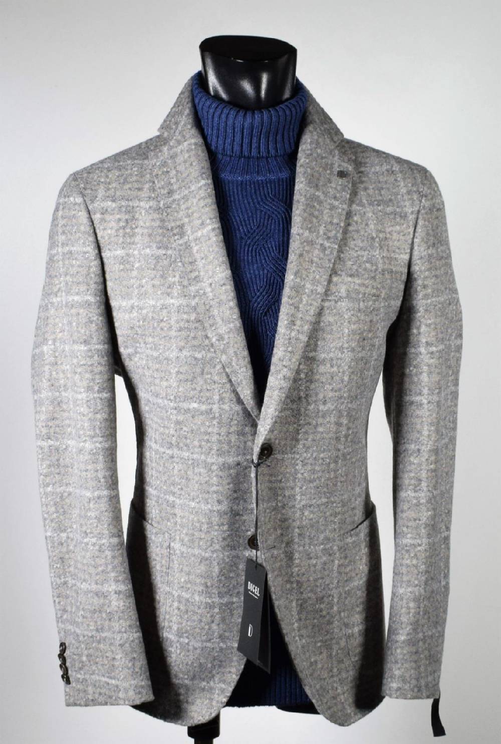 Digel Giacca beige a quadri digel in jersey sfoderata