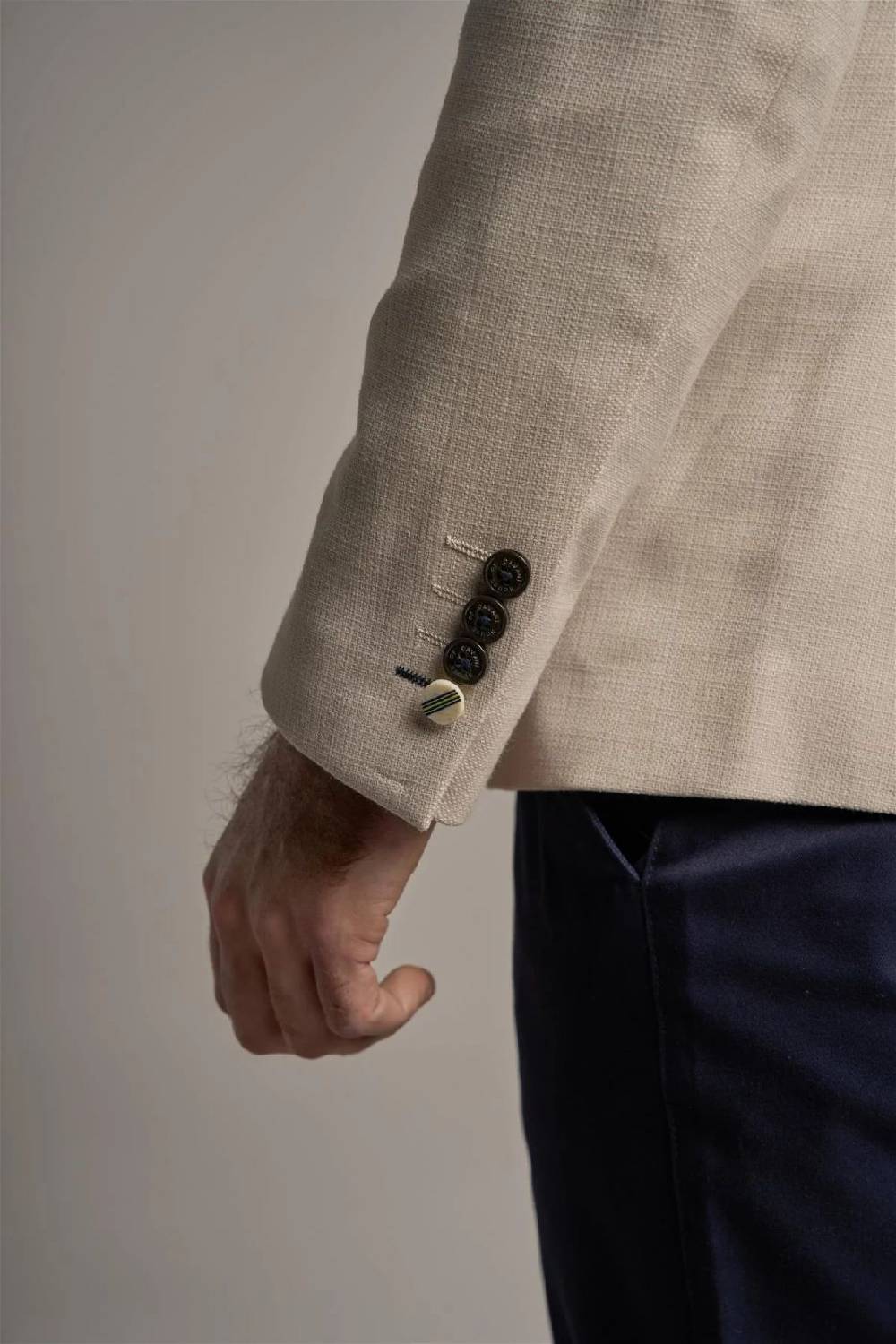 House Of Cavani Giacca Beige Cavani Slim Fit A Doppiopetto Sfoderata