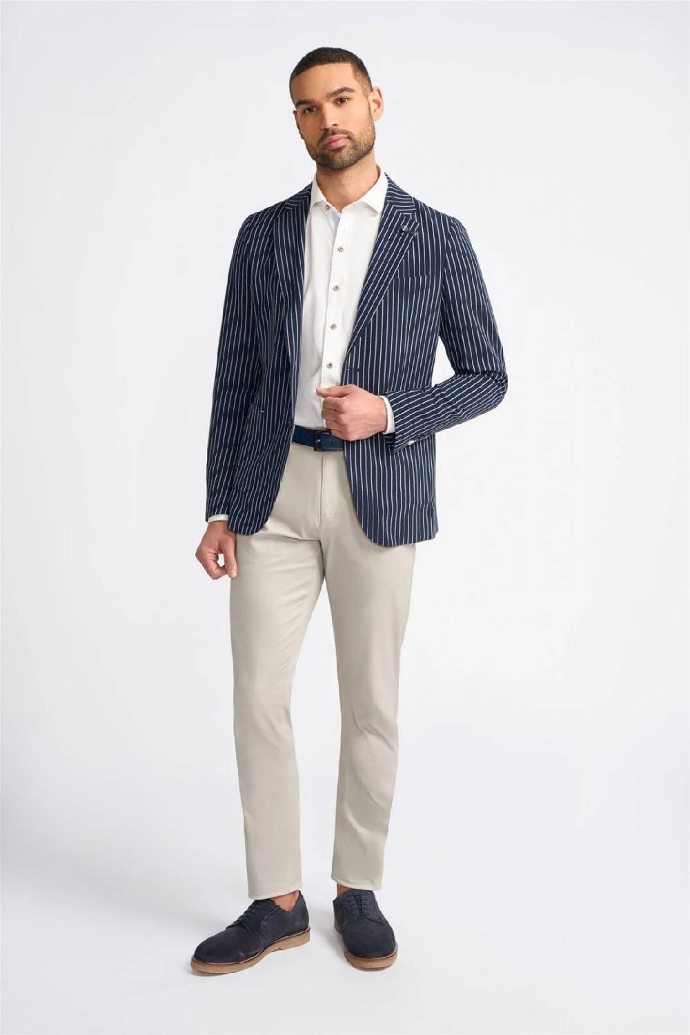House Of Cavani Giacca Blazer Blu Gessata Cavani Slim Fit