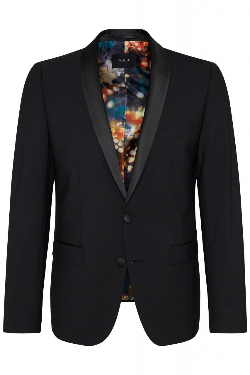 Digel Giacca Blazer Smoking Digel Nero Slim Fit Collo A Scialle