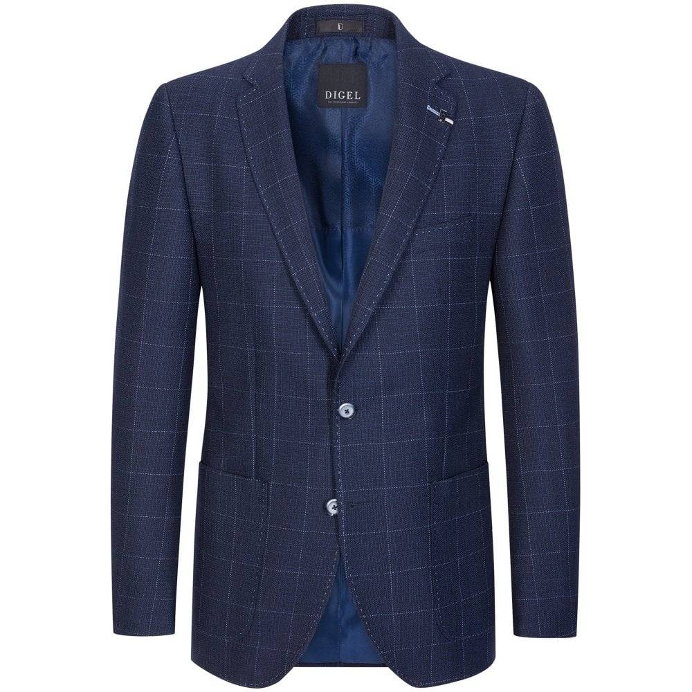 Digel Giacca blu a quadri digel drop sei modern fit