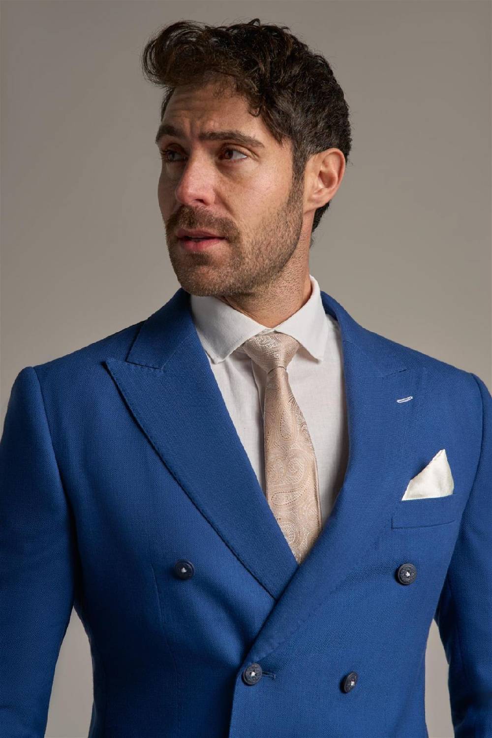 House Of Cavani Giacca Blu Elettrico Cavani Slim Fit A Doppiopetto Sfoderata