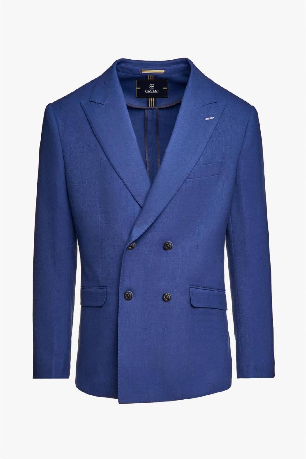 House Of Cavani Giacca Blu Elettrico Cavani Slim Fit A Doppiopetto Sfoderata