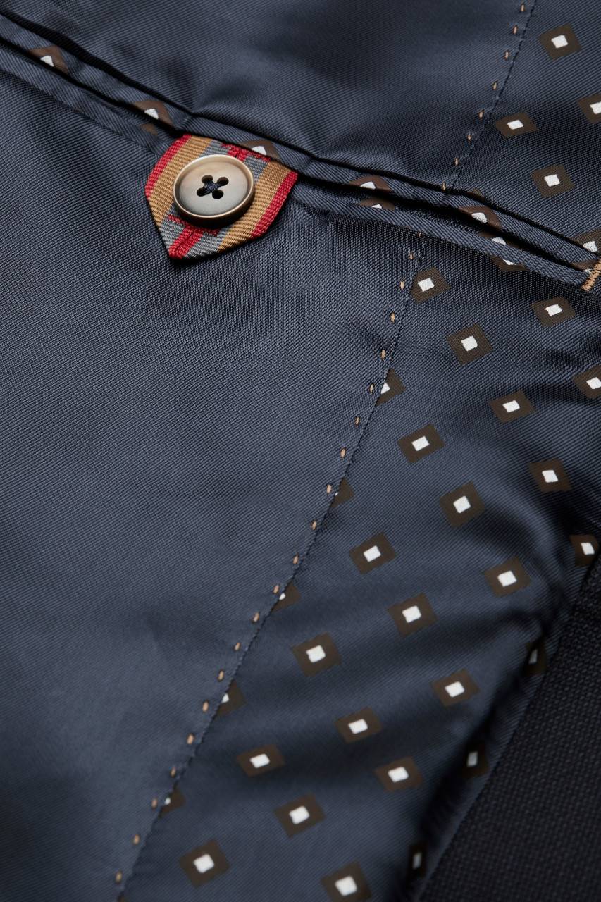 Digel Giacca Blu Scuro Digel Drop Quattro Corto Lana Marzotto Con Tasche A Toppa