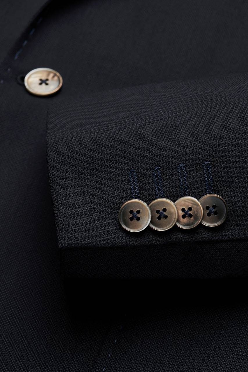 Digel Giacca Blu Scuro Digel In Pura Lana Vergine Marzotto Con Tasche A Toppa