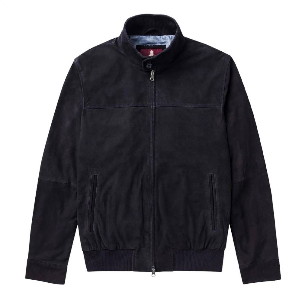 MCS Giacca bomber harrington mcs in pelle scamosciata