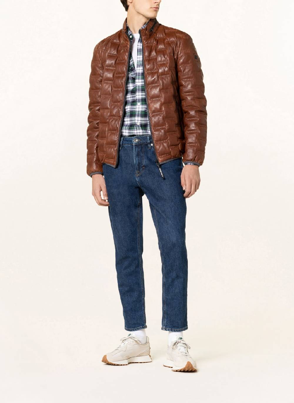 Milestone Giacca Cognac Trapuntata Milestone In Nappa Di Agnello