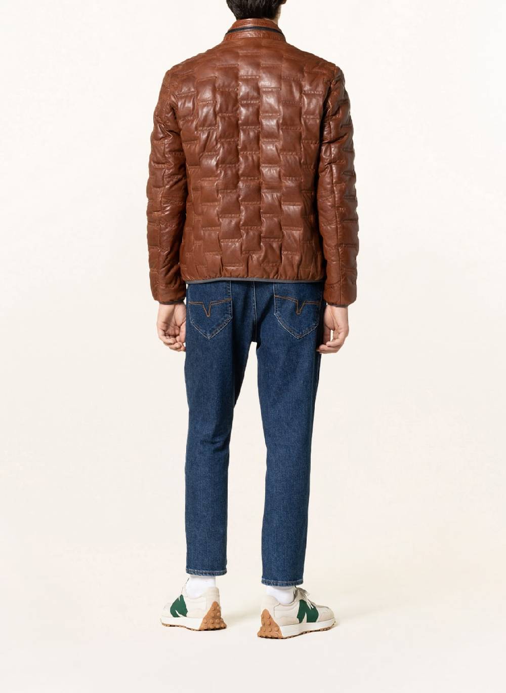 Milestone Giacca Cognac Trapuntata Milestone In Nappa Di Agnello
