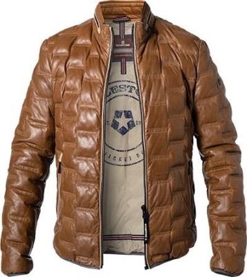 Milestone Giacca Cognac Trapuntata Milestone In Nappa Di Agnello