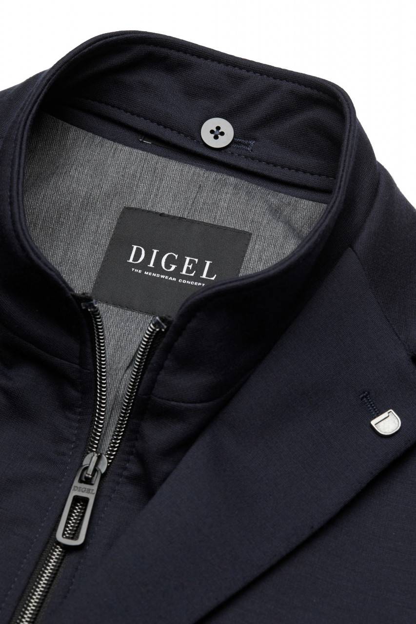 Digel Giacca Digel Blu In Jersey Drop Quattro Corto Con Pettorina Staccabile