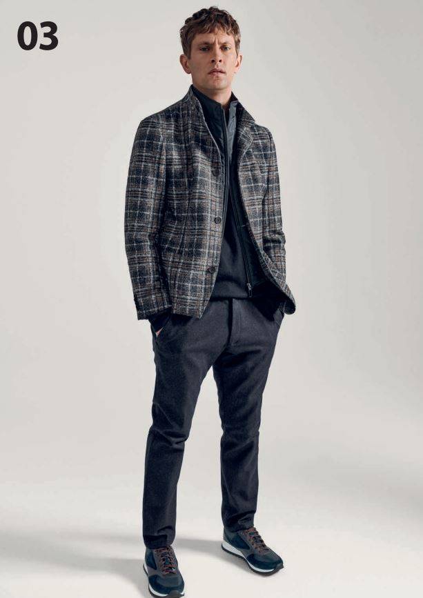 Digel Giacca Digel Slim Fit Grigio A Quadri In Jersey