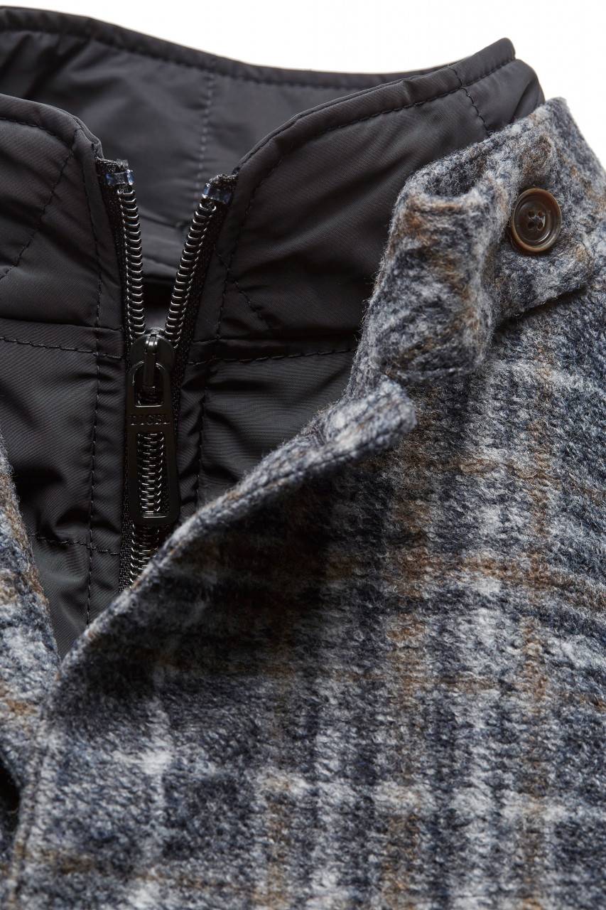 Digel Giacca Digel Slim Fit Grigio A Quadri In Jersey