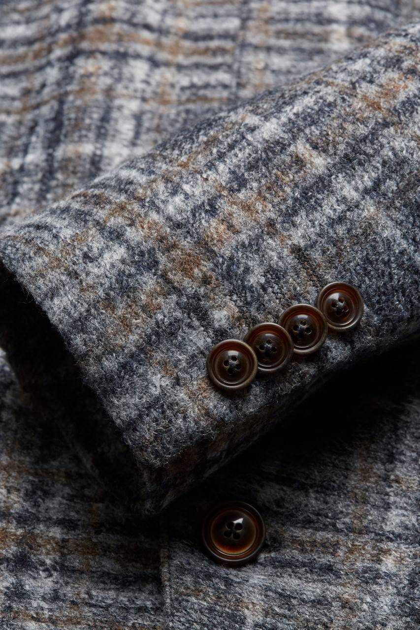 Digel Giacca Digel Slim Fit Grigio A Quadri In Jersey