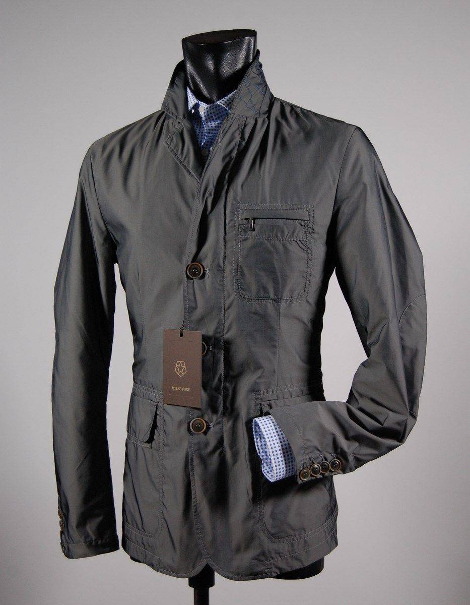 Milestone Giacca field jacket con toppe grigio milestone