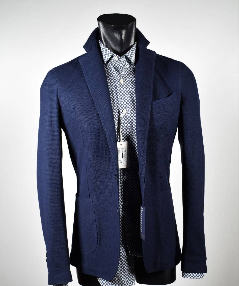 Framer Made In Italy Giacca Framer Informale Blu Sfoderata Slim Fit