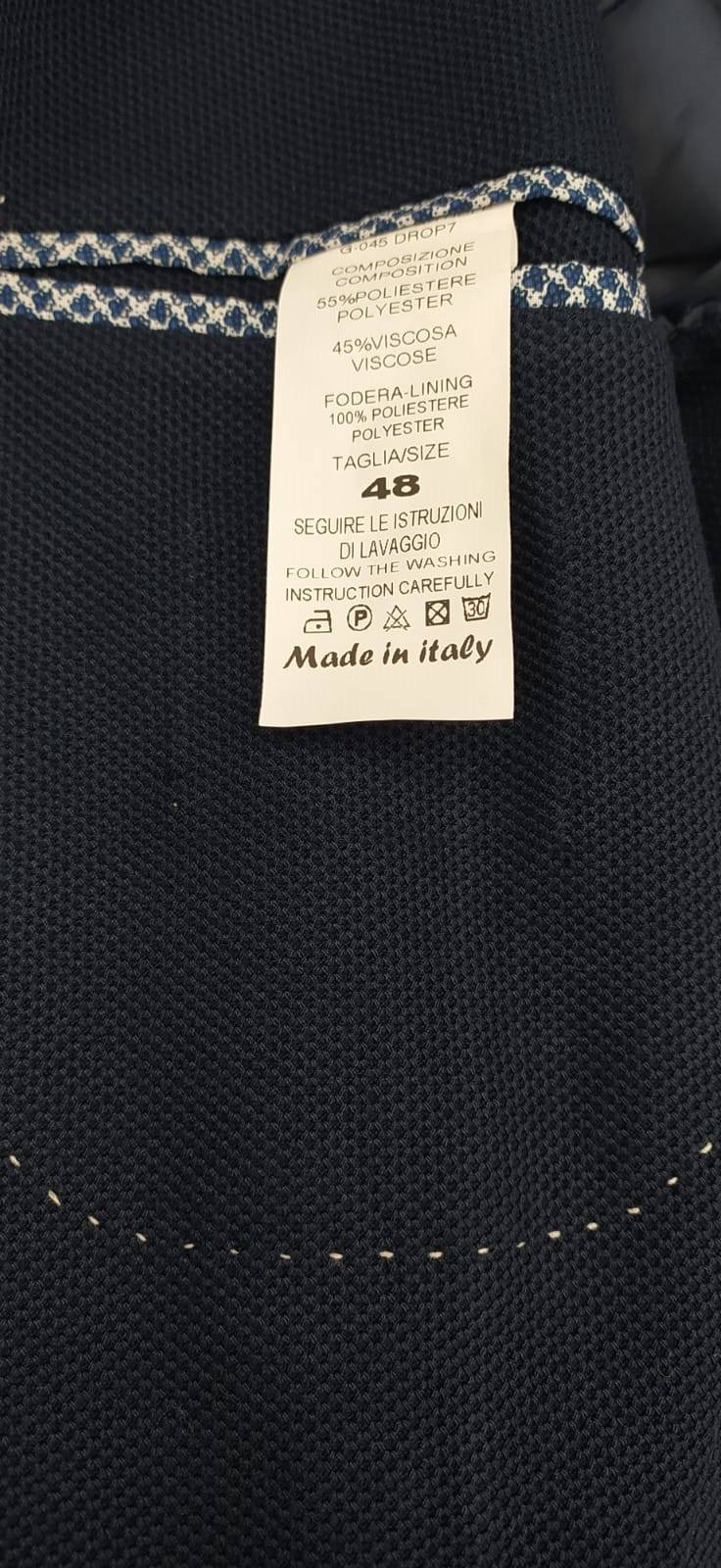 Framer Made In Italy Giacca Framer Informale Blu Sfoderata Slim Fit
