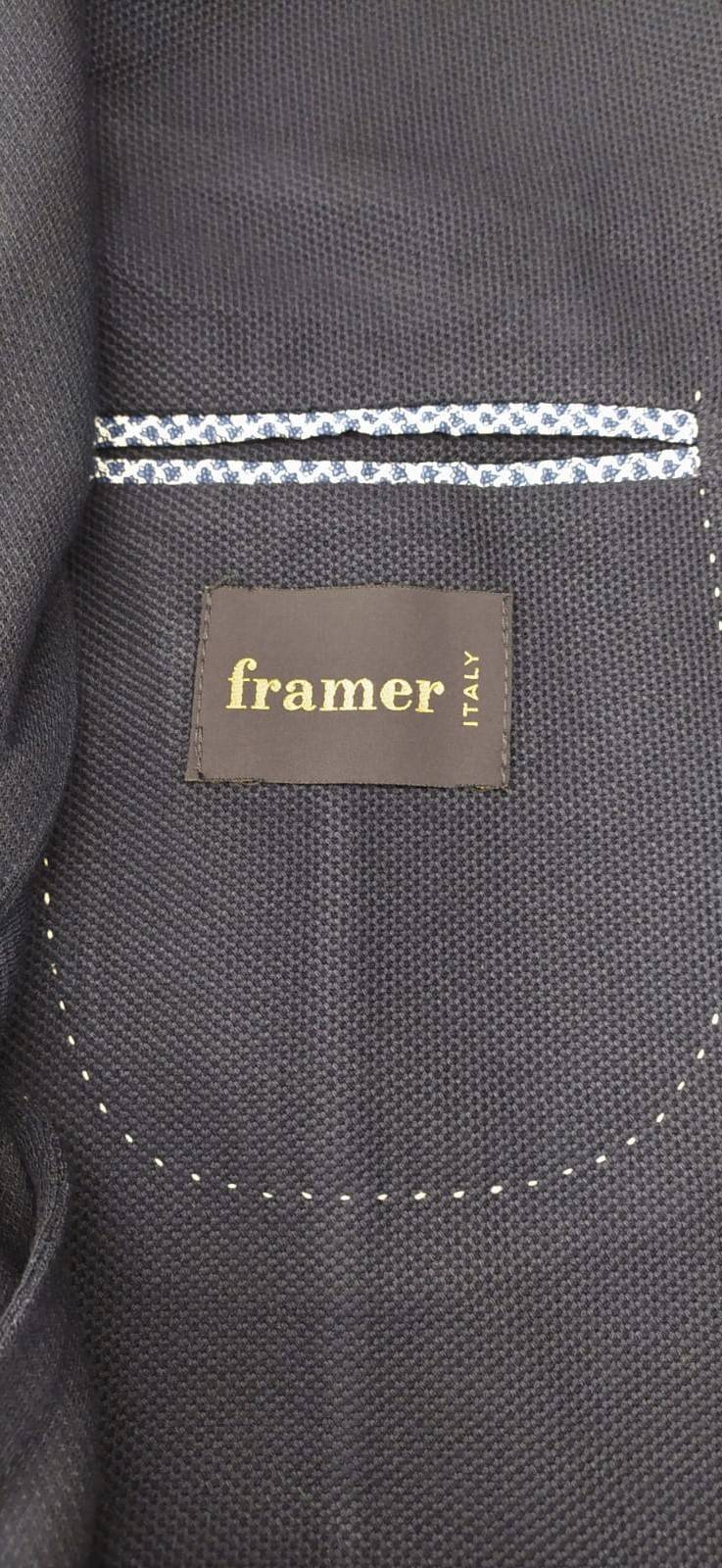 Framer Made In Italy Giacca Framer Informale Blu Sfoderata Slim Fit