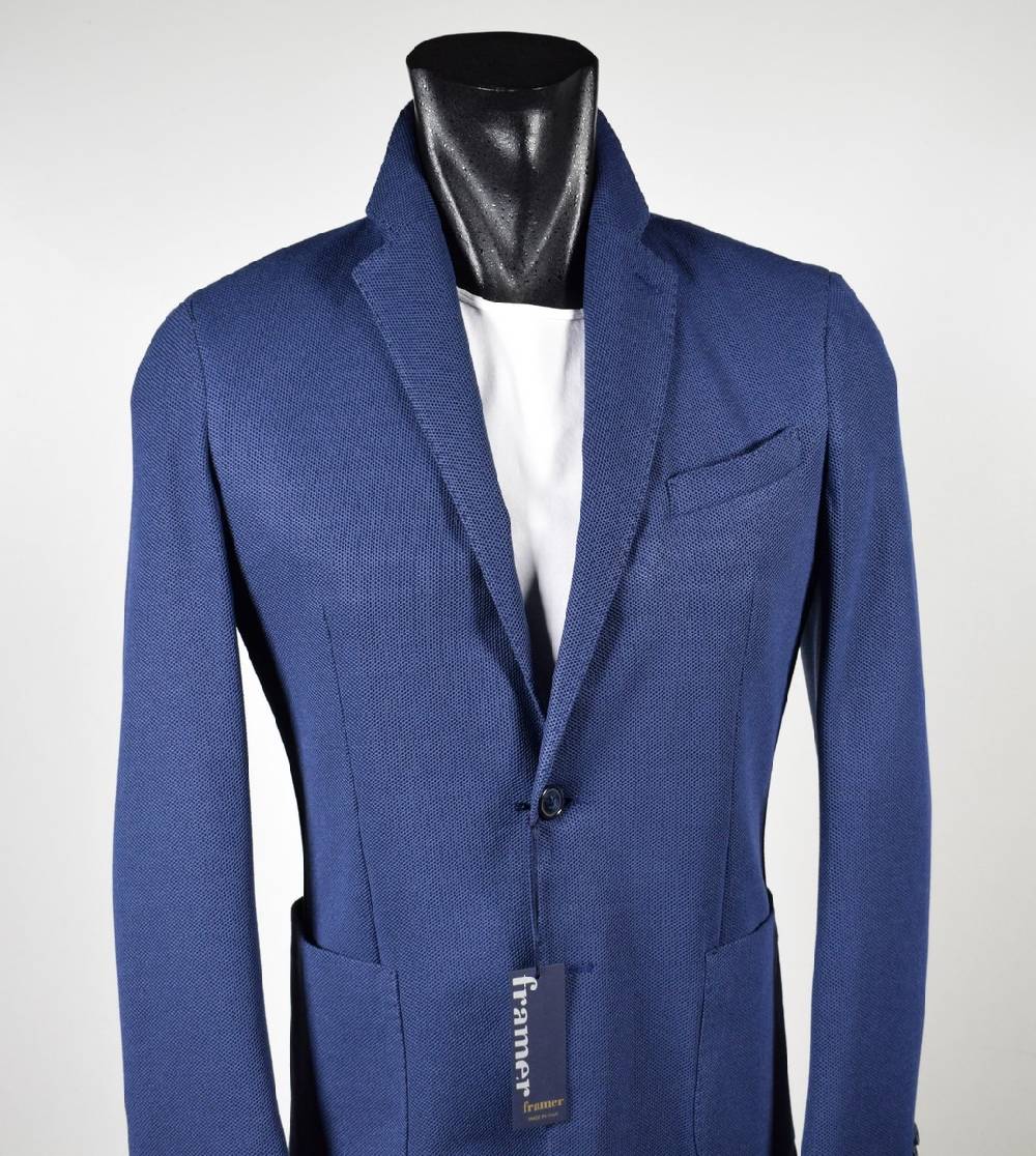 Framer Made In Italy Giacca Framer Informale Bluette Sfoderata Slim Fit