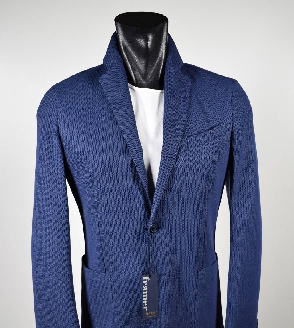 Framer Made In Italy Giacca Framer Informale Bluette Sfoderata Slim Fit