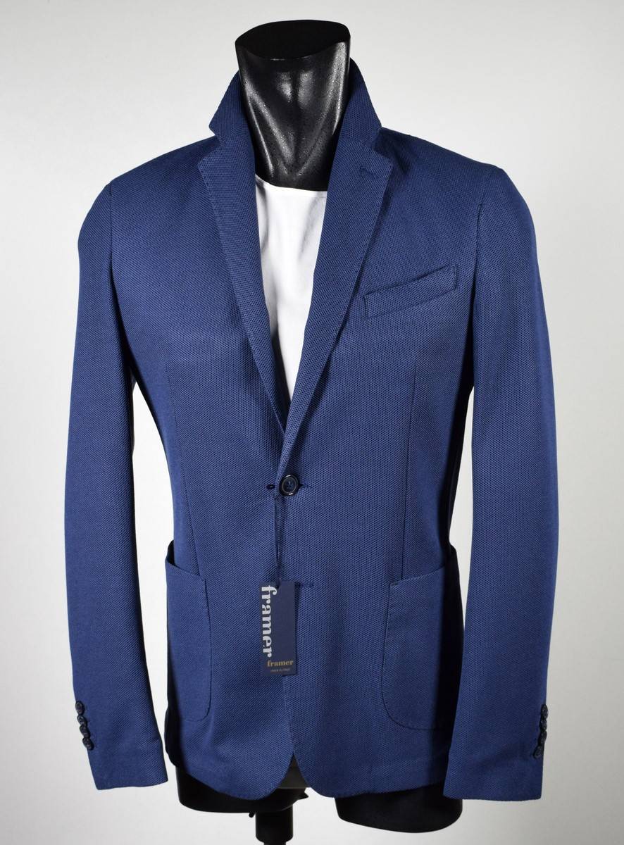 Framer Made In Italy Giacca Framer Informale Bluette Sfoderata Slim Fit
