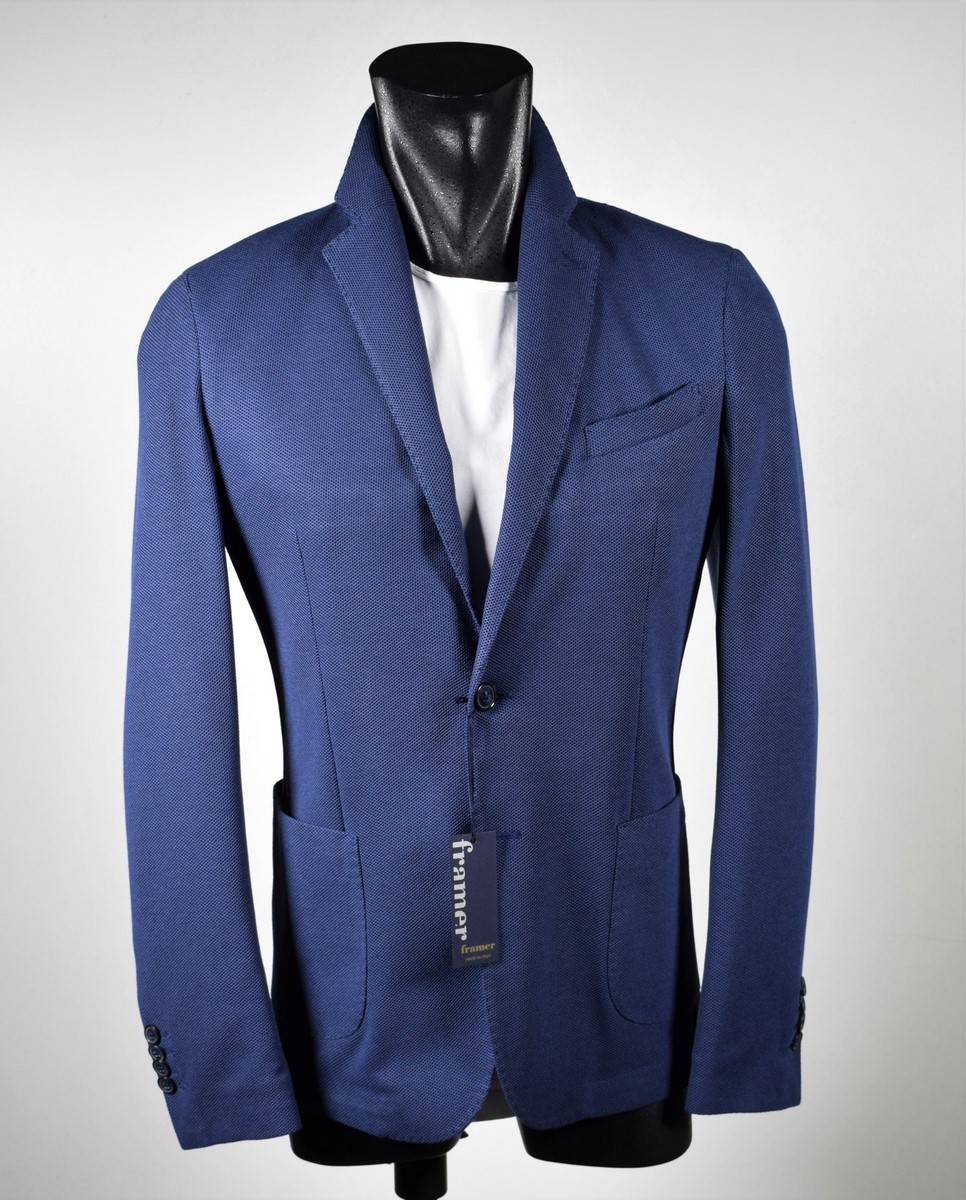 Framer Made in Italy Giacca framer informale bluette sfoderata slim fit