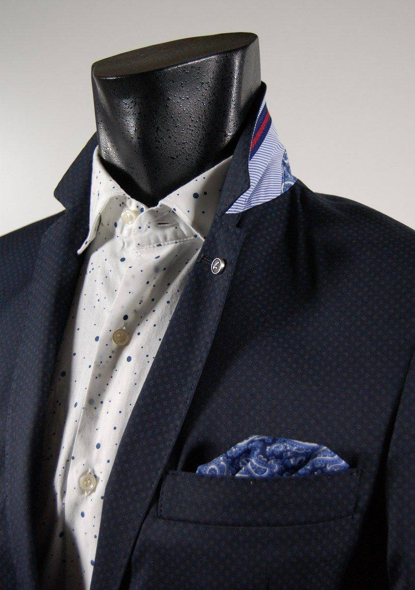 Falko Rosso Giacca In Cotone Stretch Slim Fit Falko Rosso Sfoderata Micro Disegno In Tre Colori