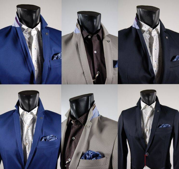 Falko Rosso Giacca in cotone stretch slim fit falko rosso sfoderata micro disegno in tre colori