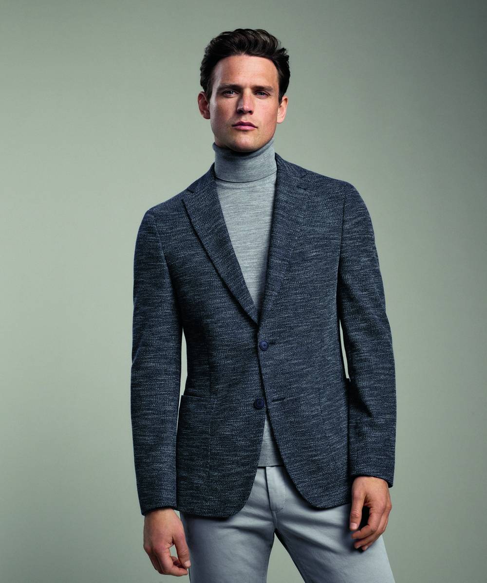 Digel Giacca In Jersey Blu Digel Drop Sei Modern Fit