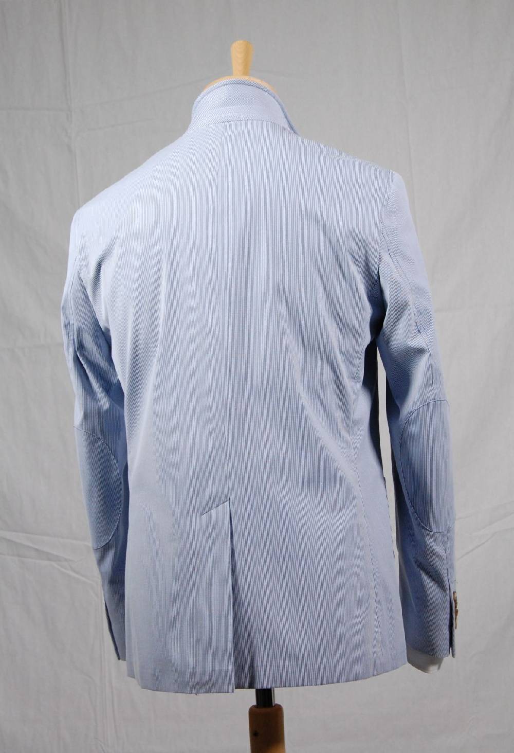 Piero Giachi Giacca Mille Righe Blu Sfoderata In Cotone