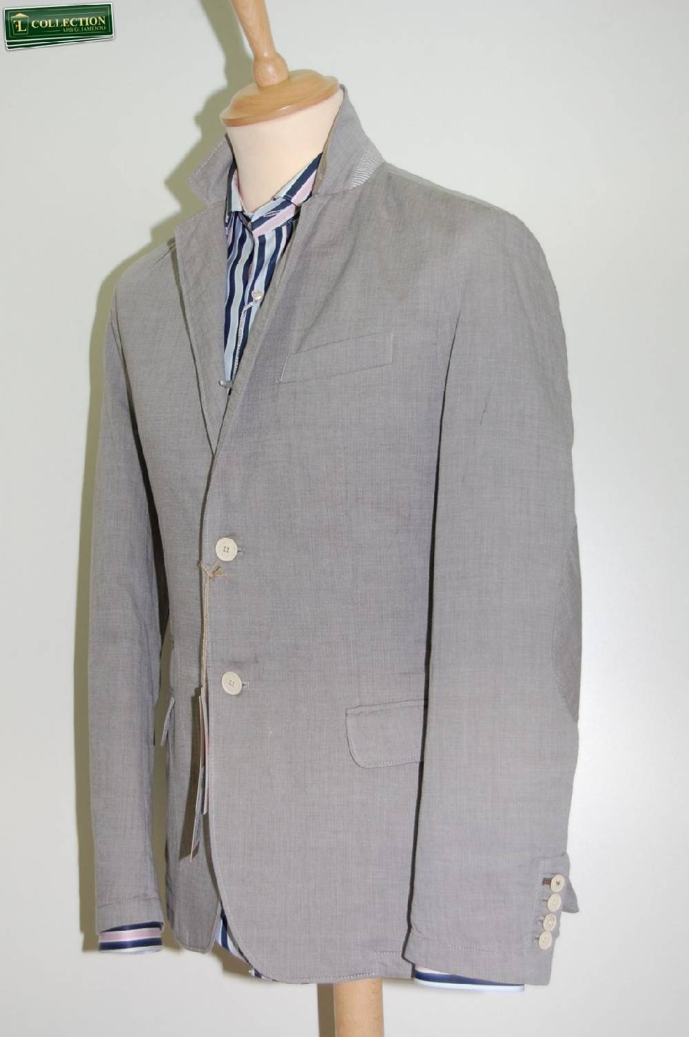 John Barritt Giacca Moda Cotone Lavato Grigio John Barritt