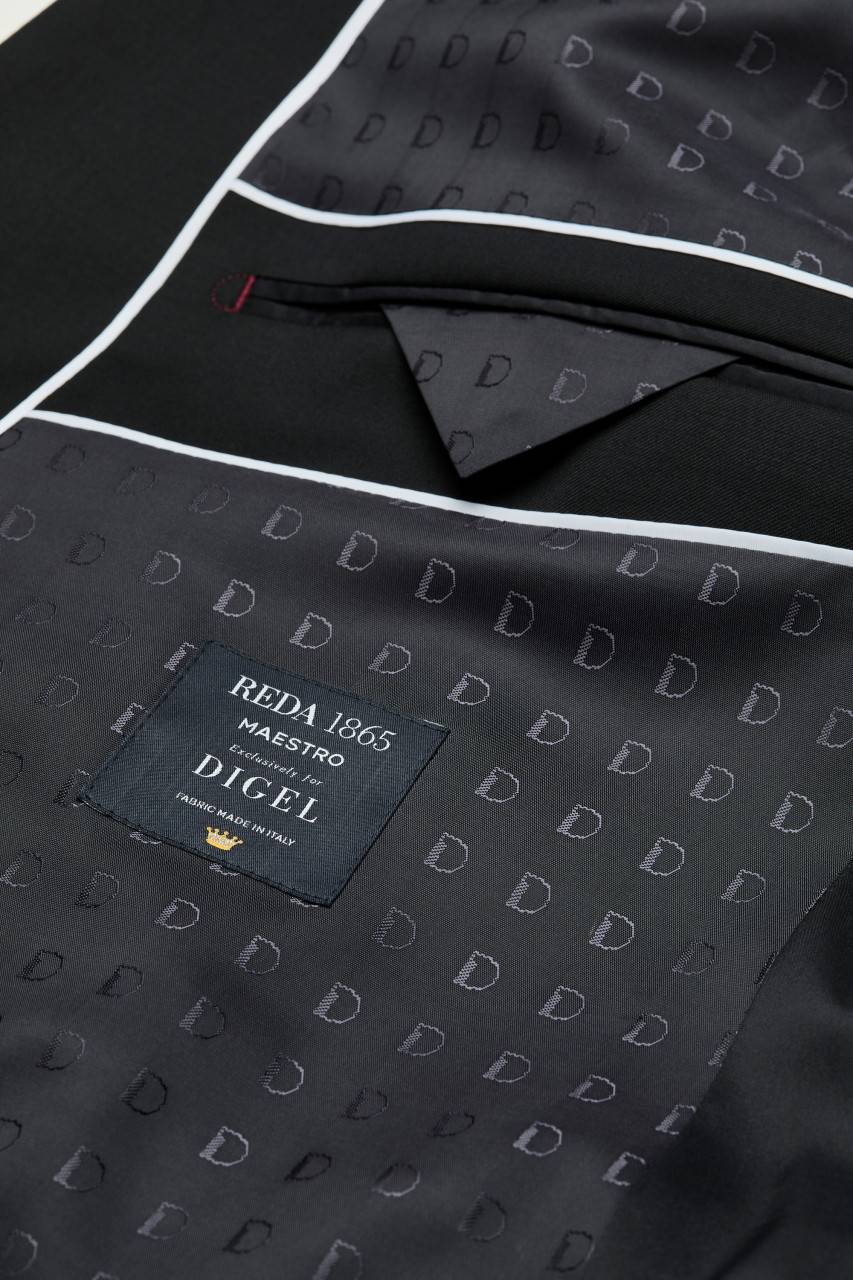 Digel Giacca Nera Digel Drop Quattro Lana Reda Super 110's