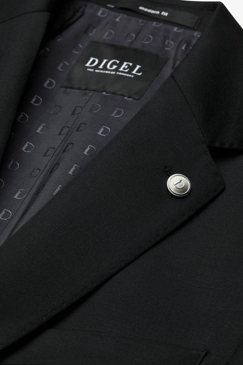 Digel Giacca Nera Digel Drop Sei Modern Fit Lana Reda Super 110's