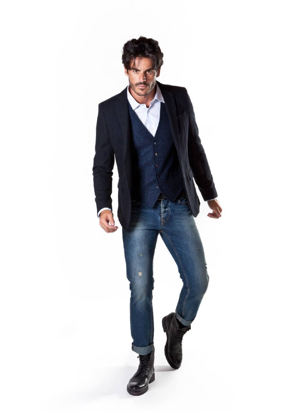 John Barritt Giacca slim fit blu john barritt in lana e seta sfoderata