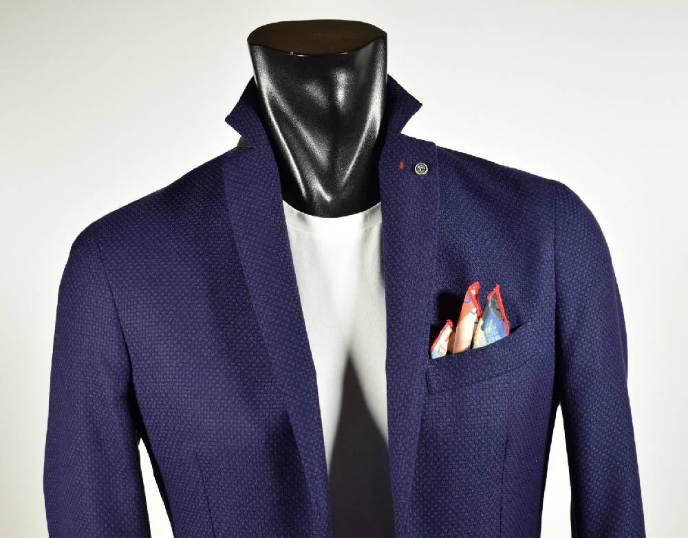Falko Rosso Giacca Slim Fit Blu Sfoderata Falko Rosso Misto Viscosa